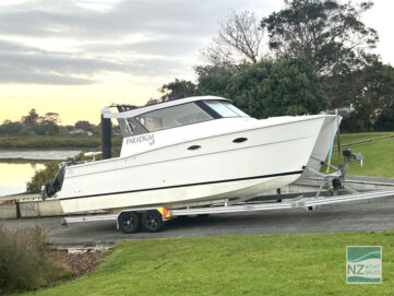 Paradigm Shift — Dan Leech Custom Power Cat – Near-New on Trailer